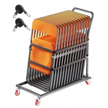 Folding Chair Rack Cart for 25 Chairs of 300 LBS L-shape Vertical