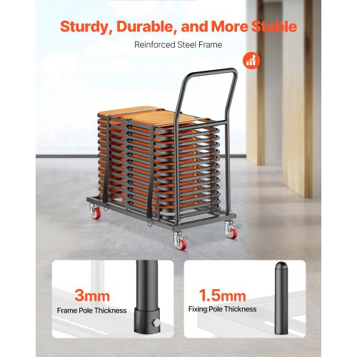 Klapptoolide käru, 25 toolile, horisontaalne (136 kg) — pilt 3