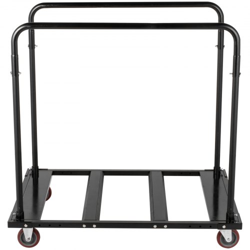 VEVOR Folding Table Cart Black Table Rack for 60" Round Tables Heavy Duty Table Trolley Black Desk Trolley Steel Frame Rolling Casters Party Event Hotel Furniture 10 Table Capacity