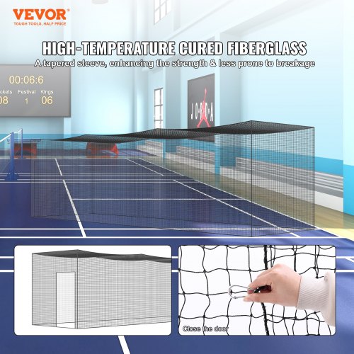 VEVOR Baseball Batting Netting, Professional Softball Baseball Batting Hitting Training Net, Practice Portable Pitching Cage Net with Door & Carry Bag, Heavy Duty Enclosed PE Netting, 35FT (NET ONLY)