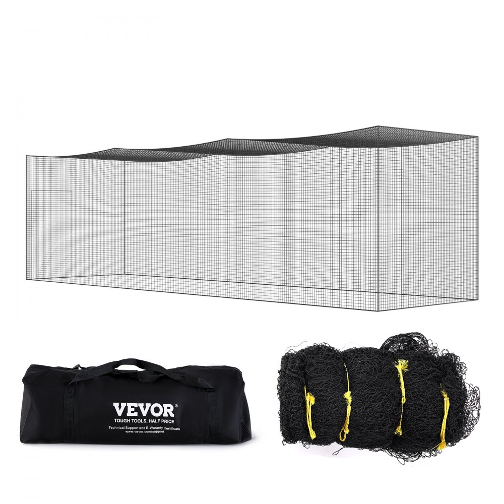 VEVOR Baseball Batting Netting, Professional Softball Baseball Batting Hitting Training Net, Practice Portable Pitching Cage Net with Door & Carry Bag, Heavy Duty Enclosed PE Netting, 35FT (NET ONLY)