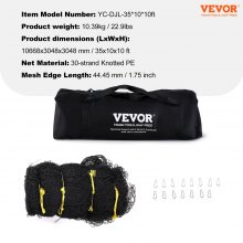 VEVOR Baseball Batting Netting, Professional Softball Baseball Batting Hitting Training Net, Practice Portable Pitching Cage Net with Door & Carry Bag, Heavy Duty Enclosed PE Netting, 35FT (NET ONLY)