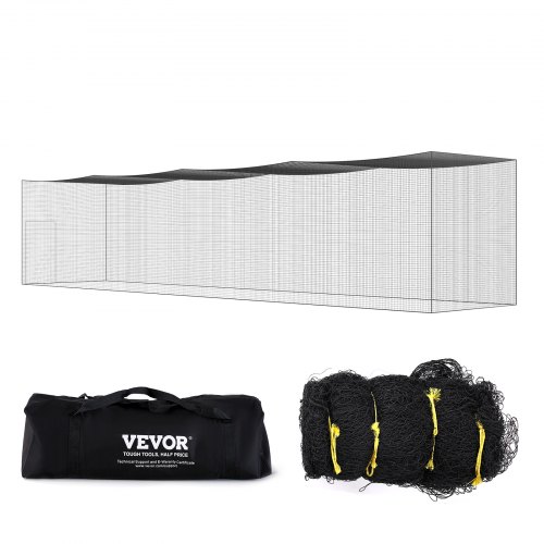 VEVOR Baseball Batting Netting, Professional Softball Baseball Batting Hitting Training Net, Practice Portable Pitching Cage Net with Door & Carry Bag, Heavy Duty Enclosed PE Netting, 55FT (NET ONLY)