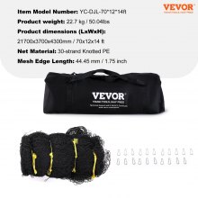 VEVOR Baseball Batting Netting, Professional Softball Baseball Batting Hitting Training Net, Practice Portable Pitching Cage Net with Door & Carry Bag, Heavy Duty Enclosed PE Netting, 70FT (NET ONLY)