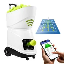 VEVOR Tennis Ball Machine Auto Portable Ball Launcher for Practice Training, with App Remote Control, 150 Ball Capacity, Spin Control, 3 Training Modes, 4H Battery Life, and Speeds up to 80MPH