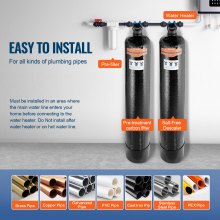 VEVOR Whole House Salt Free Descaler Water Descaler System for 5-8 Person Family