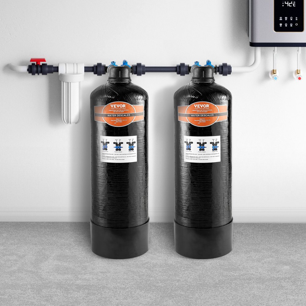 VEVOR Whole House Salt Free Descaler, Water Filter for City Water, 580,000 Gallon Whole House Water Descaler for All Kinds of Plumbing Pipes, 1" BSPT & 3/4" BSPT, for 2-3 Person Family