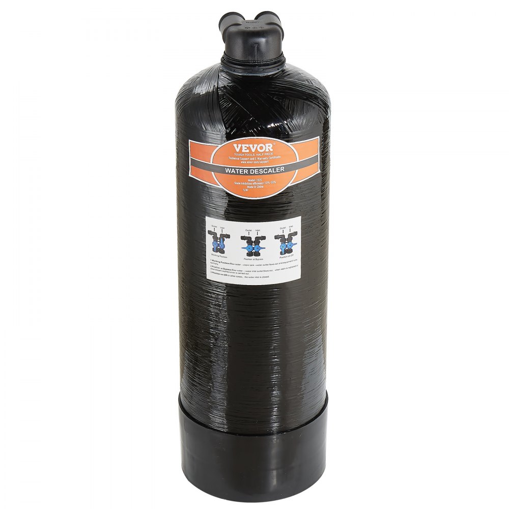 VEVOR Whole House Salt Free Descaler, Water Filter for City Water, 580,000 Gallon Whole House Water Descaler for All Kinds of Plumbing Pipes, 1" BSPT & 3/4" BSPT, for 2-3 Person Family