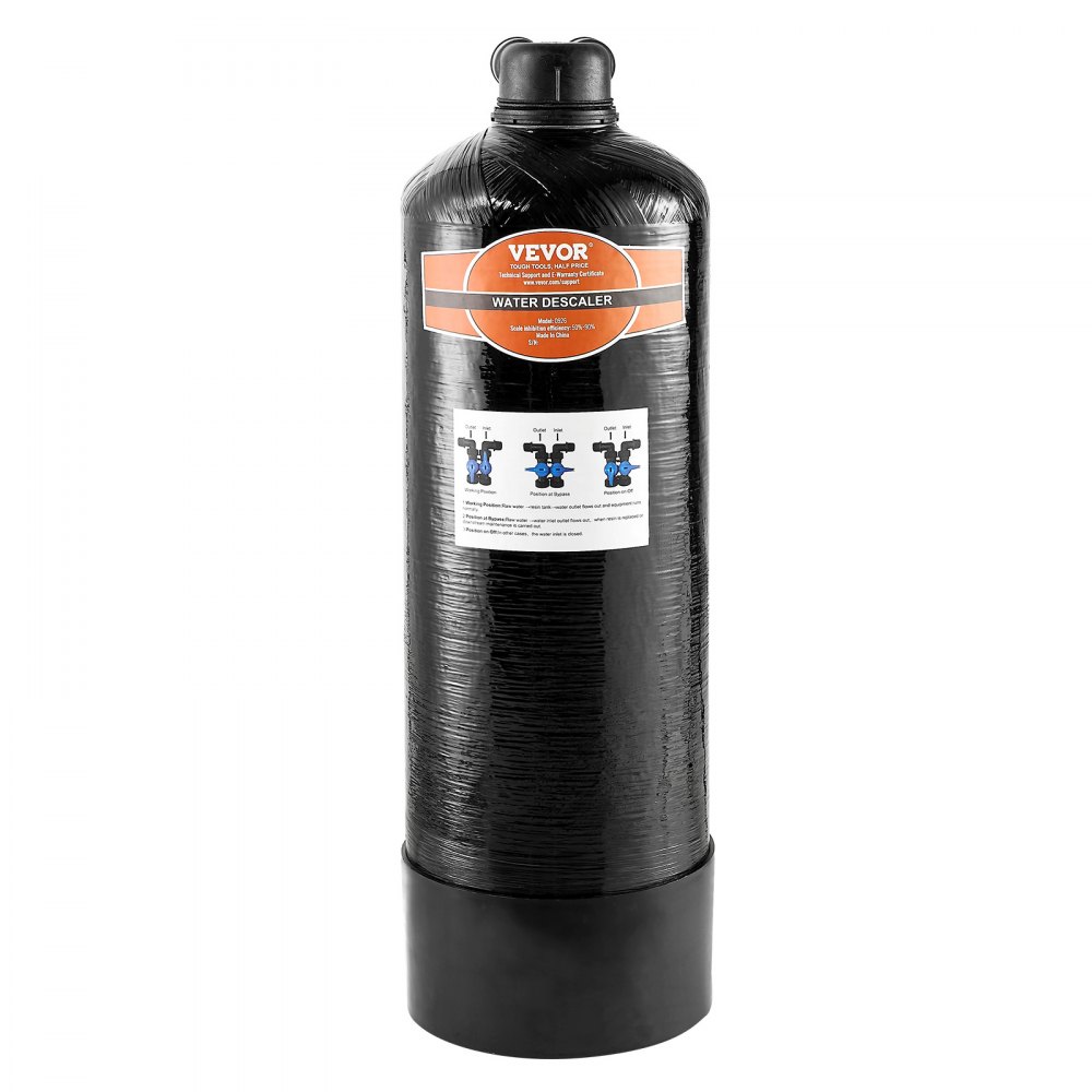 VEVOR Whole House Salt Free Descaler, Water Filter for City Water, 580,000 Gallon Whole House Water Descaler for All Kinds of Plumbing Pipes, 1" BSPT & 3/4" BSPT, for 2-3 Person Family