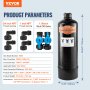 VEVOR Whole House Salt Free Descaler, Water Filter for City Water, 580,000 Gallon Whole House Water Descaler for All Kinds of Plumbing Pipes, 1" BSPT & 3/4" BSPT, for 2-3 Person Family