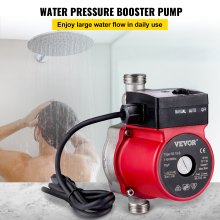 VEVOR Hot Water Recirculating Pump, 120W 110V Water Circulator Pump, Automatic Start Circulating Pump NPT 3/4\" with Brass Fittings, Stainless Steel Head, 2 Speed Control for Electric Water Heater Sys
