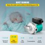 VEVOR Recirculating Pump, 93W 110V Water Circulator Pump, Automatic Start Circulating Pump NPT 3/4" w/Brass Fittings, Stainless Steel Pump Head, Three Speed Control for Electric Water Heater System