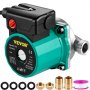 VEVOR Hot Water Recirculating Pump, 93W 110V Water Circulator Pump, Automatic Start Circulating Pump NPT 3/4" w/Brass Fittings, Stainless Steel Head, 3 Speed Control for Electric Water Heater System