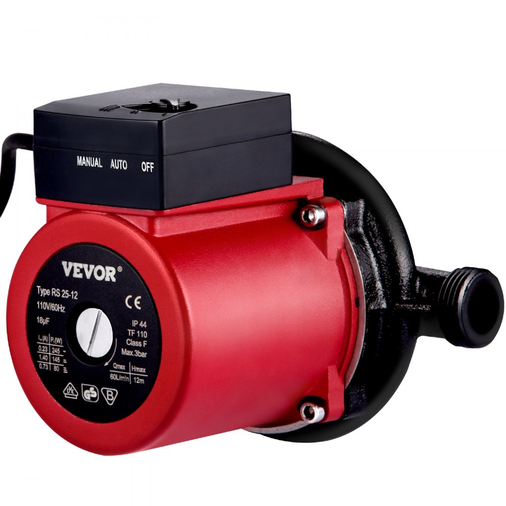 VEVOR Hot Water Recirculating Pump, 245W 110V Water Circulator Pump, Automatic Start Circulating Pump NPT 3/4\" with Brass Fittings, Stainless Steel Head, 2 Speed Control for Electric Water Heater Sys