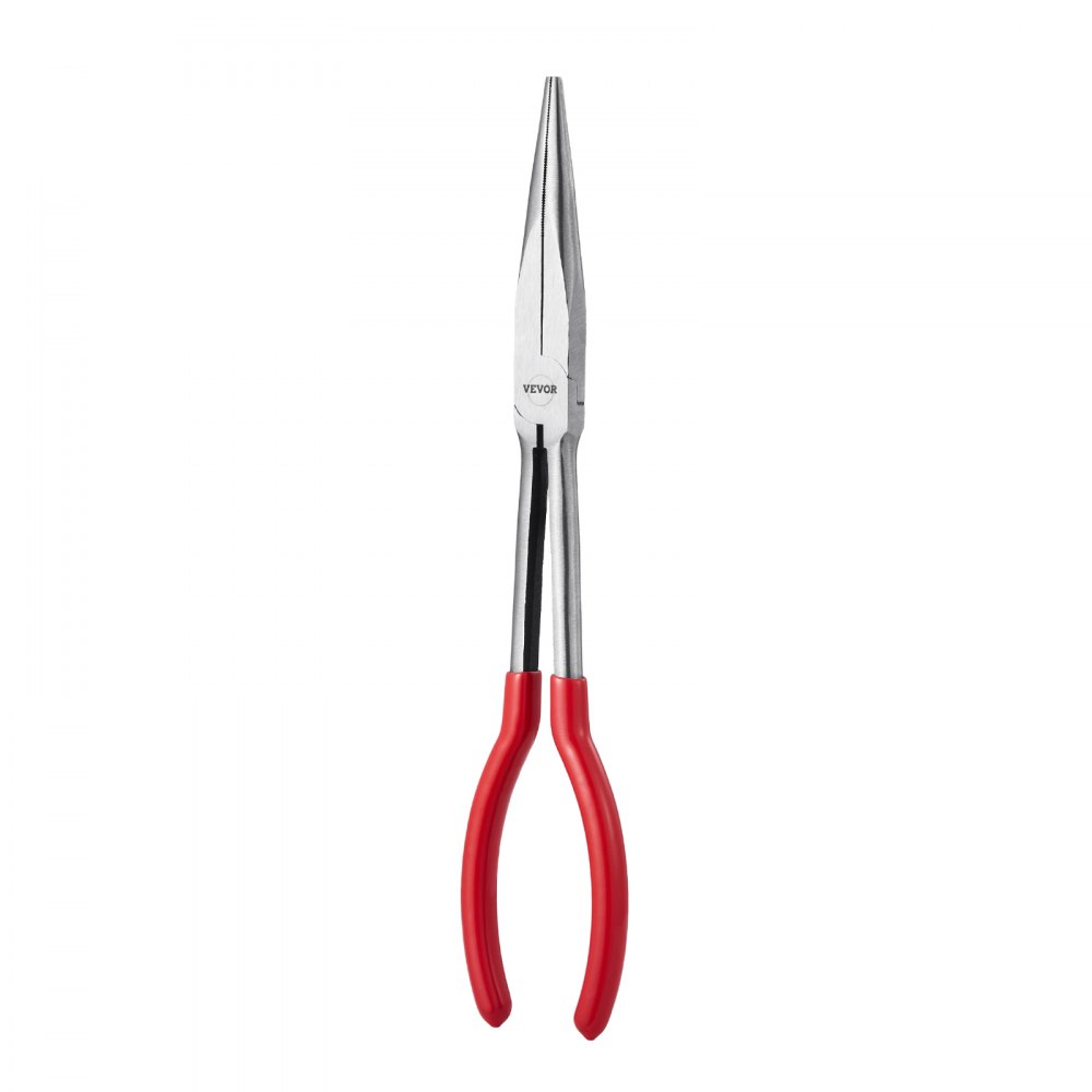 VEVOR 5-Piece Needle Nose Pliers, 11 in Long Needle Nose Pliers Set, Diagonal Cutting Pliers, 45°/ 90° Bent Nose Plier, Round Nose Plier, Long Nose Plier, Professional Pliers Set with Storage Bag