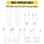 8pcs popular coils for VEVOR induction heater, varying lengths, white background.