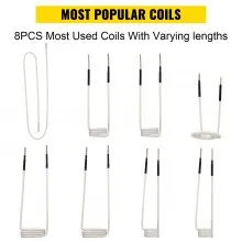 VEVOR Induction Heater Coil Kit 8PCS Most Used Induction Heater Coils with Varying Lengths, Heat Resistant Induction Heater Tool with Flexibility and Long Lifespan For Removing Rusty Bolts and Nuts