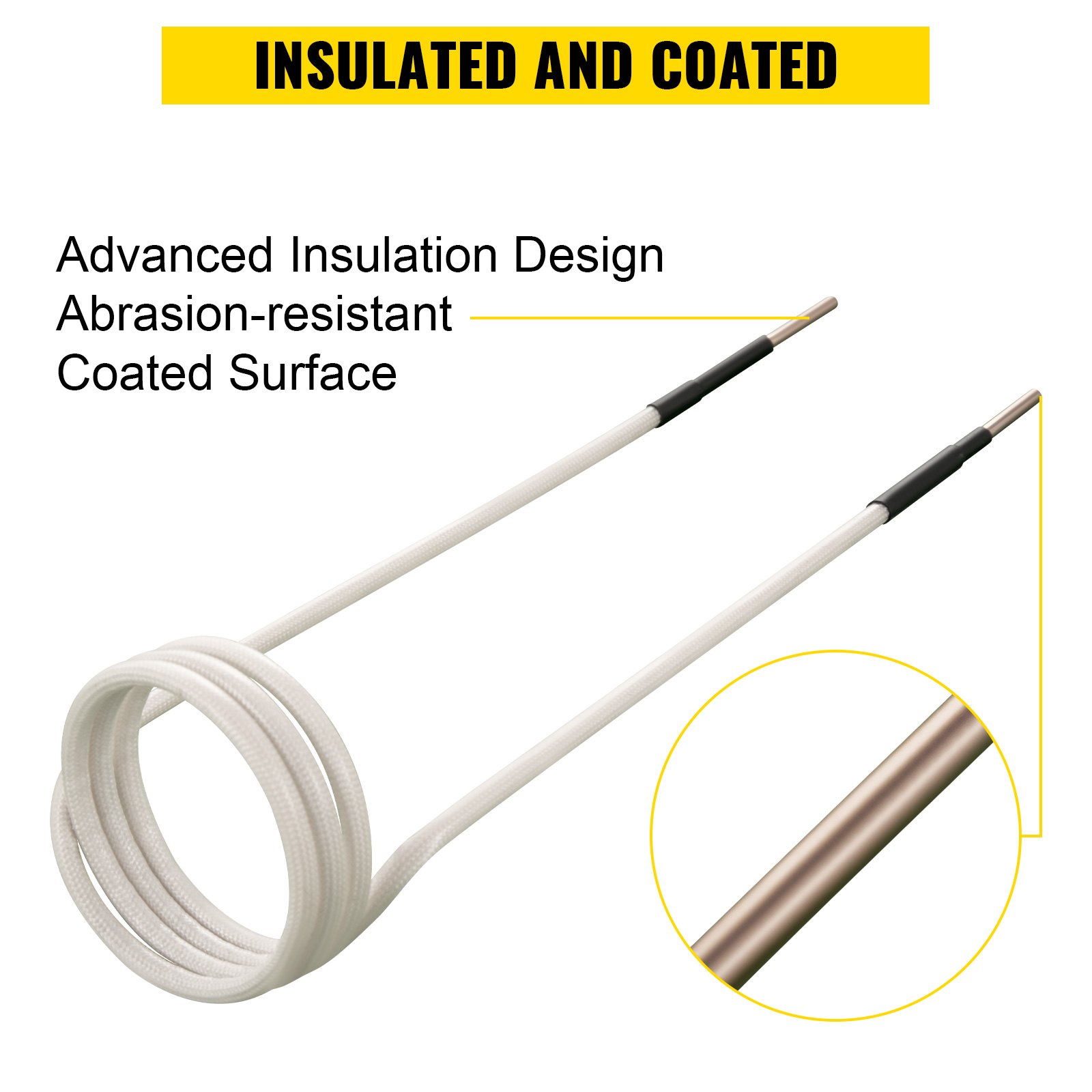 VEVOR Induction Heater Coil Kit 8PCS Most Used Induction Heater Coils with Varying Lengths, Heat Resistant Induction Heater Tool with Flexibility and Long Lifespan For Removing Rusty Bolts and Nuts