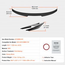 VEVOR GT Wing Car Spoiler, 48.4 inch Spoiler, Compatible with 2012-2018 BMW F30, High Strength ABS Material, Baking Paint, Car Rear Spoiler Wing, Racing Spoilers for Cars, Glossy Black