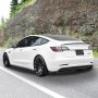 white tesla model 3 with VEVOR spoiler on mountain road.