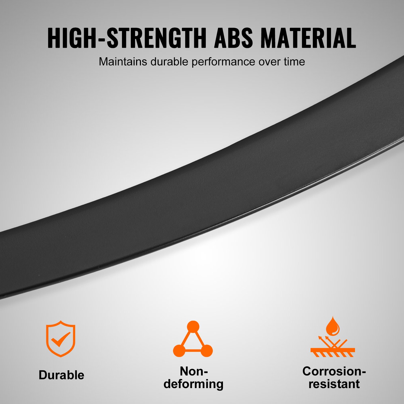 high-strength abs material detail, durable, non-deforming, and corrosion-resistant, VEVOR tesla model y spoiler