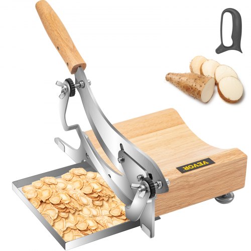 Cortador manual de medicina china VEVOR Cortador de hierbas de acero inoxidable con cuchilla larga de 4 "y afilador Máquina rebanadora doméstica con rango de corte de 0-0.5" para turrón de vegetales secos de carne china a base de hierbas