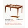VEVOR Board Game Table 2-in-1 Gaming and Dining Table 1.6 x 1 x 0.76 m, Roomy for 6 Players, with Removable Tabletop, Leather Gaming Mat, 6 Cup Holders & Sliding Trays, 440LBS Solid Wood Support