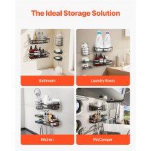 Shower Caddy 5 Pack Adhesive Bathroom Shower Storage Organization Shelves Rack