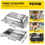 VEVOR Bain Marie Buffet Steamer Commercial Food Warmer 1Pan 400W Stainless Steel