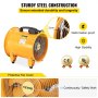 VEVOR Utility Blower Fan 12 Inches, 500W 2296 CFM High Velocity Portable Ventilation Fan, 2920 RPM Heavy Duty Cylinder Fan Fume Extractor for Exhausting & Ventilating at Home and Job Site, UL Listed