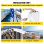 VEVOR EVA Foam Faux Teak Boat Decking Sheet 94.5 X 47.2 Inch 5MM Thick Non-Skid Self-Adhesive for Marine Yacht RV Swimming Pool Garden Boat Flooring Sheet (Black + White Seam, 94.5" x 47.2")