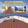 VEVOR EVA Foam Faux Teak Boat Deck Sheet Floor Pad Mat 94 x 47/94 x 35/90 x 35 Inch Dark Brown + Black Seam Self-Adhesive Sea Deck Marine Yacht Skid-Proof RV Boat Floor EVA Foam Deck for Garden Floor