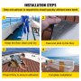 VEVOR EVA Foam Faux Teak Boat Decking Sheet 94.5 X 47.2 Inch 5MM Thick Non-Skid Self-Adhesive for Marine Yacht RV Swimming Pool Garden Boat Flooring Sheet (Dark Brown+Black Seam, 94.5" x 47.2")