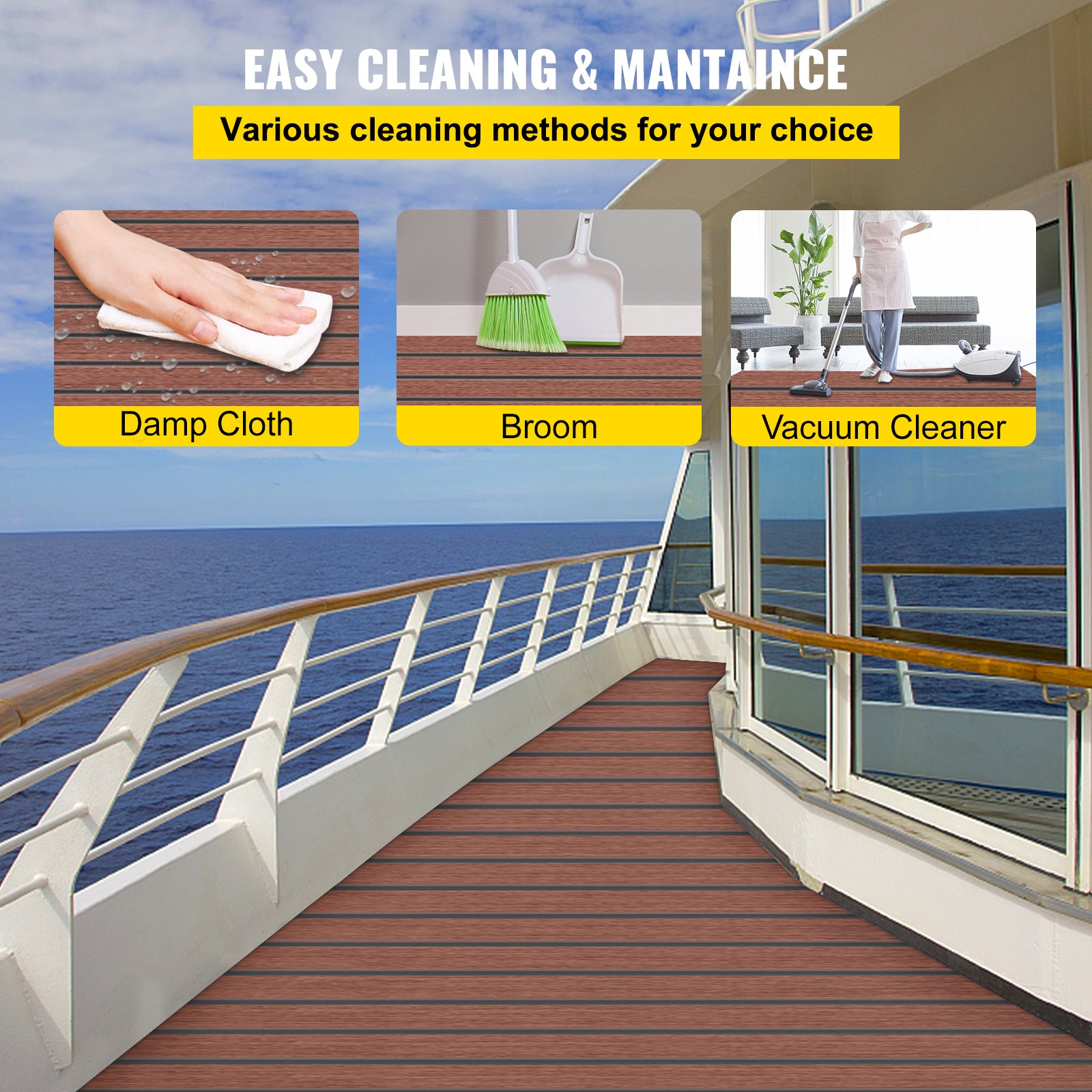 94.5x47.2" EVA Foam Marine Boat Flooring Teak Decking Sheet Pad