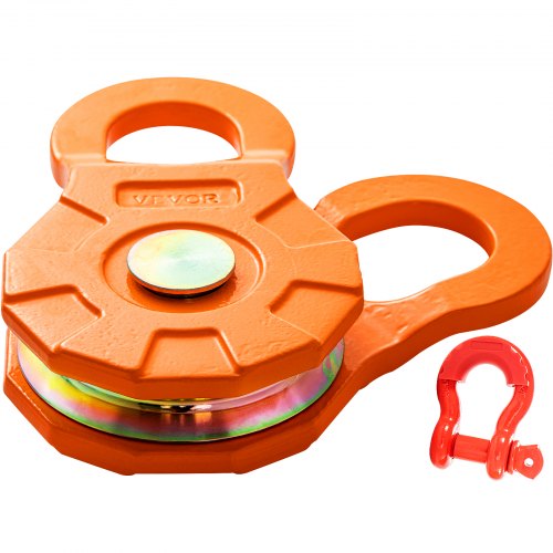 VEVOR Snatch Block, 11T/25,000 LBS Working Load Limit, Heavy Duty Winch Pulley for 0.55"/14 mm Synthetic Rope or Soft Shackles, Off-Road Recovery Accessories for Tractor, Truck, ATV & UTV, 1 Pack