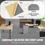 VEVOR Carpet Tiles Peel and Stick, 12” x 12” Squares Self Adhesive Carpet Floor Tile, Soft Padded Carpet Tiles, Easy Install DIY for Bedroom Living Room Indoor Outdoor (12 Tiles, Light Gray)