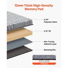 VEVOR Carpet Tiles 18x18 inch, 10 Pack Peel and Stick Carpet Square Rug, Self Adhesive Commercial Floor Soft Padded for Seamless Cover 22.5sq.ft, Easy DIY Replacement for Living Room Office, Gray