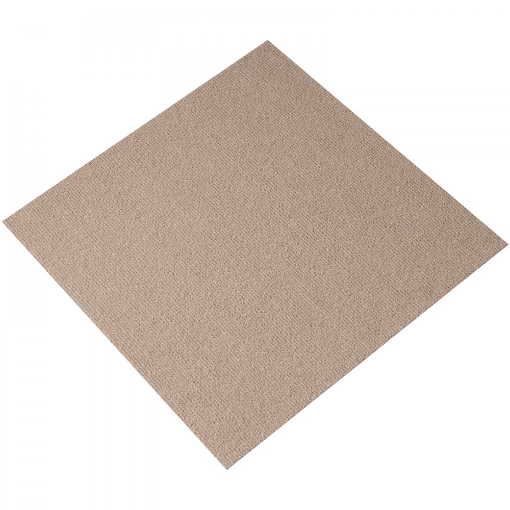 VEVOR Carpet Tiles Peel and Stick, 18” x 18” Squares Self Adhesive Carpet Floor Tile, Soft Padded Carpet Tiles, Easy Install DIY for Bedroom Living Room Indoor Outdoor (10 Tiles, Light Brown)