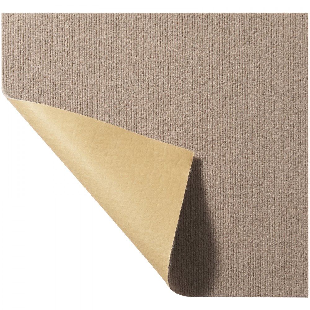 VEVOR Carpet Tiles Peel and Stick, 18” x 18” Squares Self Adhesive Carpet Floor Tile, Soft Padded Carpet Tiles, Easy Install DIY for Bedroom Living Room Indoor Outdoor (10 Tiles, Light Brown)