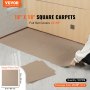 VEVOR tæppefliser Skræl og klæb, 18" x 18" firkanter selvklæbende tæppegulvfliser, bløde polstrede tæppefliser, nemt at installere gør-det-selv til soveværelse Stue indendørs udendørs (10 fliser, lysebrun)