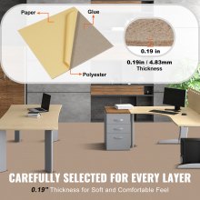 VEVOR Carpet Tiles Peel and Stick, 18” x 18” Squares Self Adhesive Carpet Floor Tile, Soft Padded Carpet Tiles, Easy Install DIY for Bedroom Living Room Indoor Outdoor (10 Tiles, Light Brown)