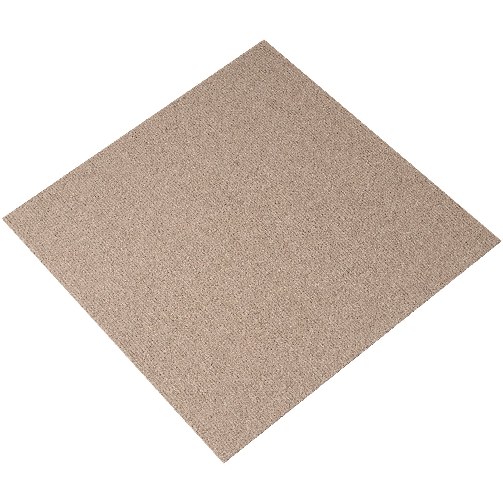 VEVOR Carpet Tiles Peel and Stick, 18” x 18” Squares Self Adhesive Carpet Floor Tile, Soft Padded Carpet Tiles, Easy Install DIY for Bedroom Living Room Indoor Outdoor (10 Tiles, Light Brown)
