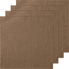 VEVOR tæppefliser skrælles og klæbes, 18" x 18" firkanter selvklæbende tæppegulvfliser, bløde polstrede tæppefliser, nem at installere gør-det-selv til soveværelse Stue indendørs udendørs (10 fliser, mørkebrun)
