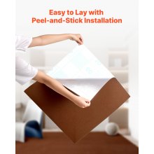 Carpet Tiles 24x24 inch 20 Pack Peel and Stick Rug Self Adhesive Brown