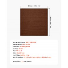 Carpet Tiles 24x24 inch 20 Pack Peel and Stick Rug Self Adhesive Brown