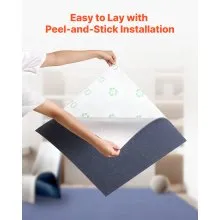 Carpet Tiles 24x24 inch 15 Pack Peel and Stick Rug Self Adhesive Gray