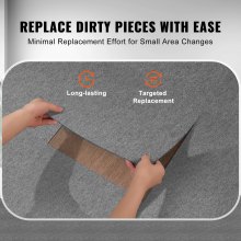 VEVOR 9pcs Peel and Stick Carpet Tile Self Adhesive Floor 24” x 24” Light Gray
