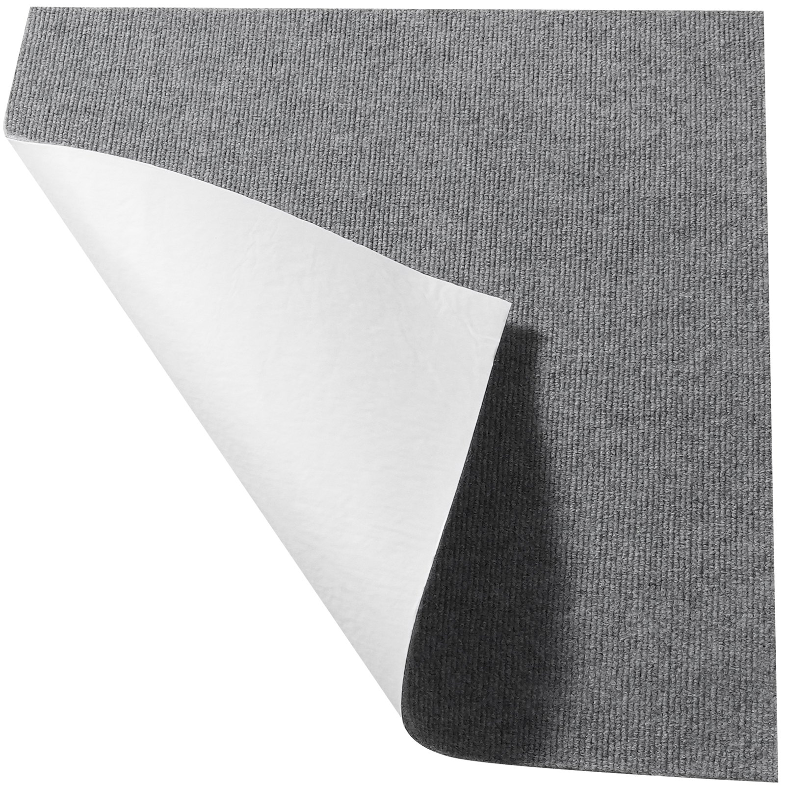 VEVOR Carpet Tiles Peel and Stick, 24” x 24” Squares Self Adhesive Carpet Floor Tile, Soft Padded Carpet Tiles, Easy Install DIY for Bedroom Living Room Indoor Outdoor (9Tiles, Light Gray)