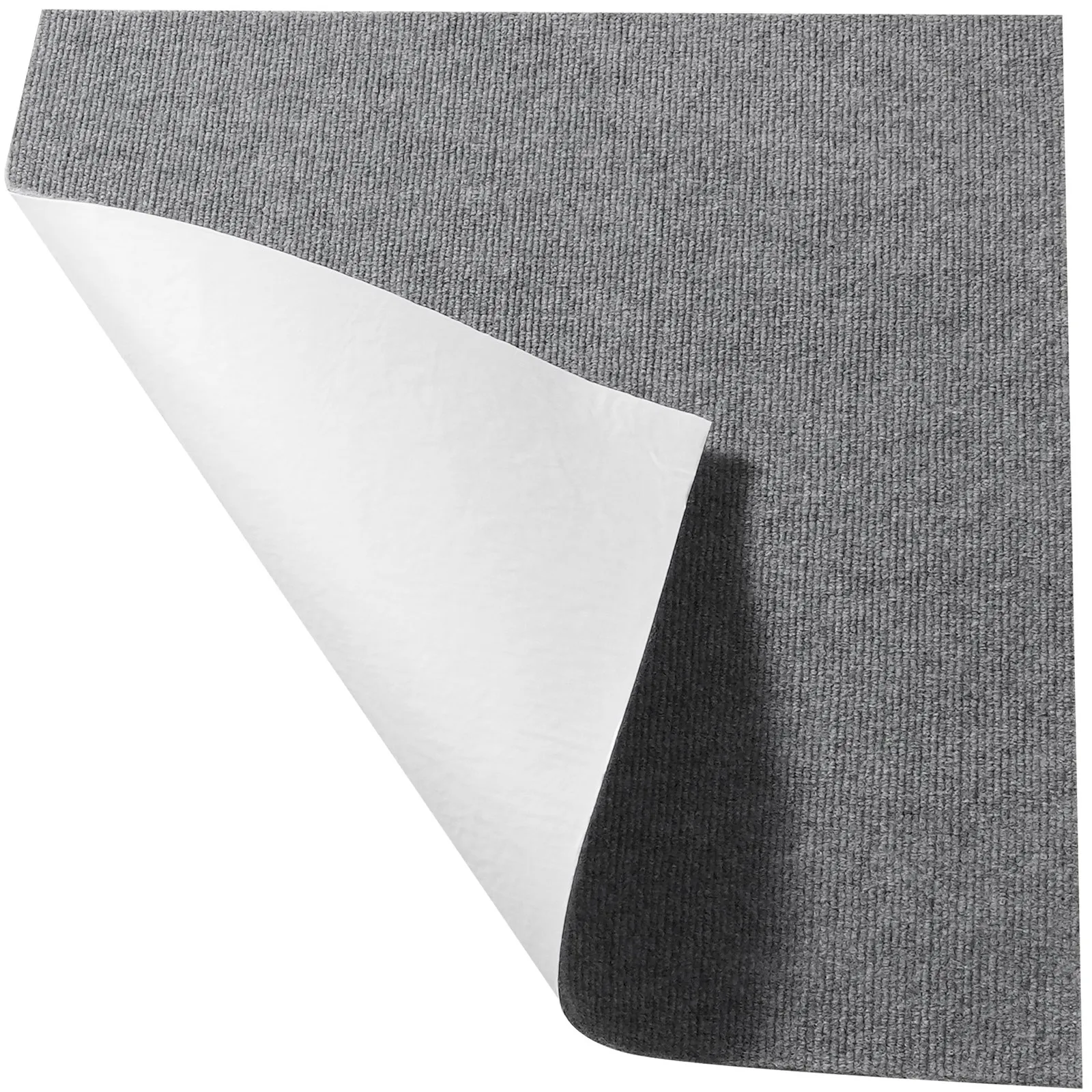 VEVOR Carpet Tiles Peel and Stick, 24” x 24” Squares Self Adhesive Carpet Floor Tile, Soft Padded Carpet Tiles, Easy Install DIY for Bedroom Living Room Indoor Outdoor (9Tiles, Light Gray)