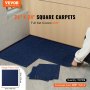VEVOR tæppefliser Skræl og klæb, 24" x 24" firkanter selvklæbende tæppegulvfliser, bløde polstrede tæppefliser, nemt at installere gør-det-selv til soveværelse Stue indendørs udendørs (15 fliser, mørkeblå)